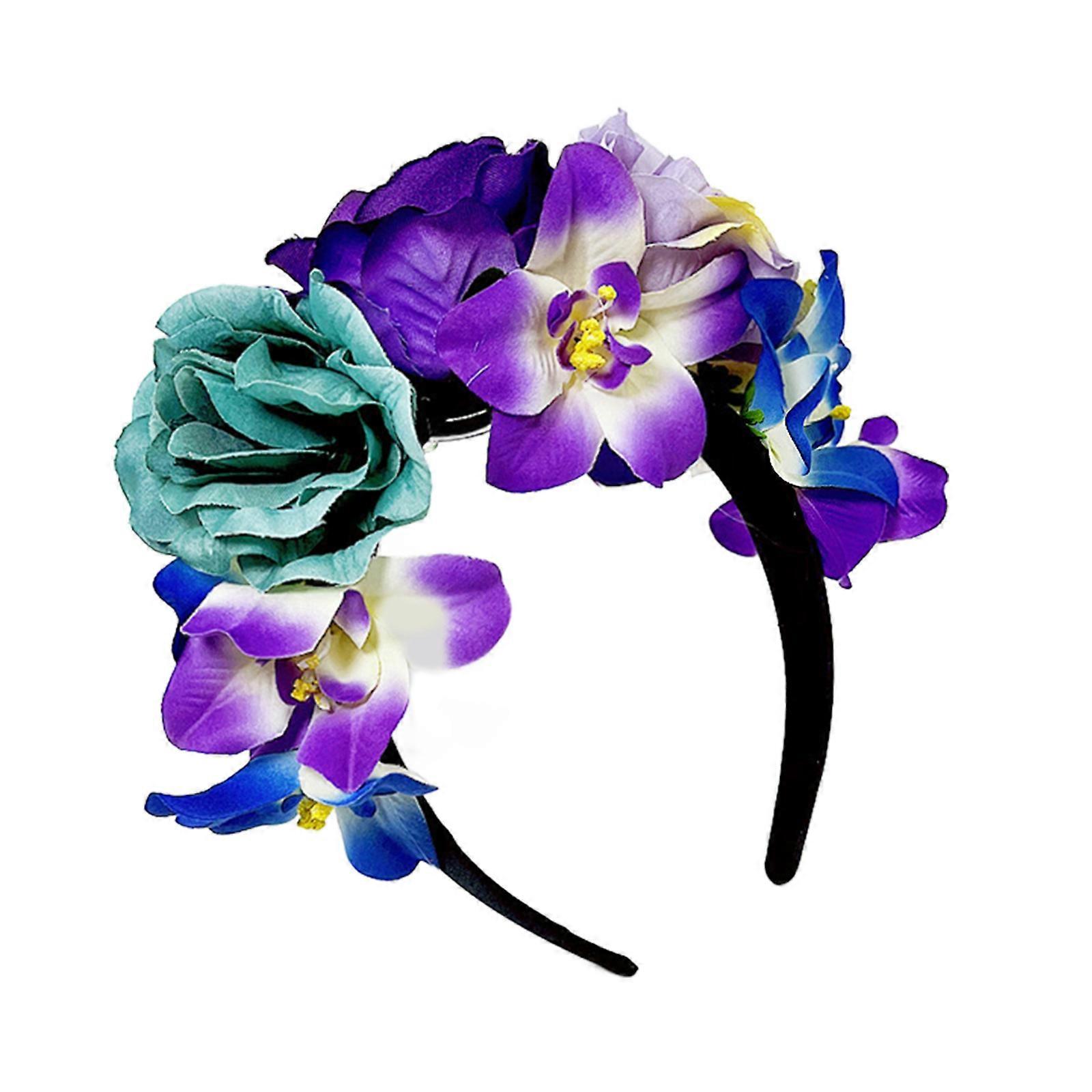 Simulation Rose Flower Headband Fashion Bridal Hairband Women Garland Headpiece Hair Decorations Photo Props Accessories 6