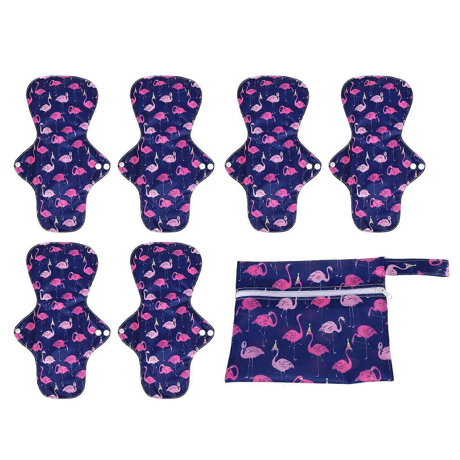1 Set Weibliche Wiederverwendbare Binden Bambus Holzkohle Damenbinde Menstruationsbinden mit Tasche (M)
