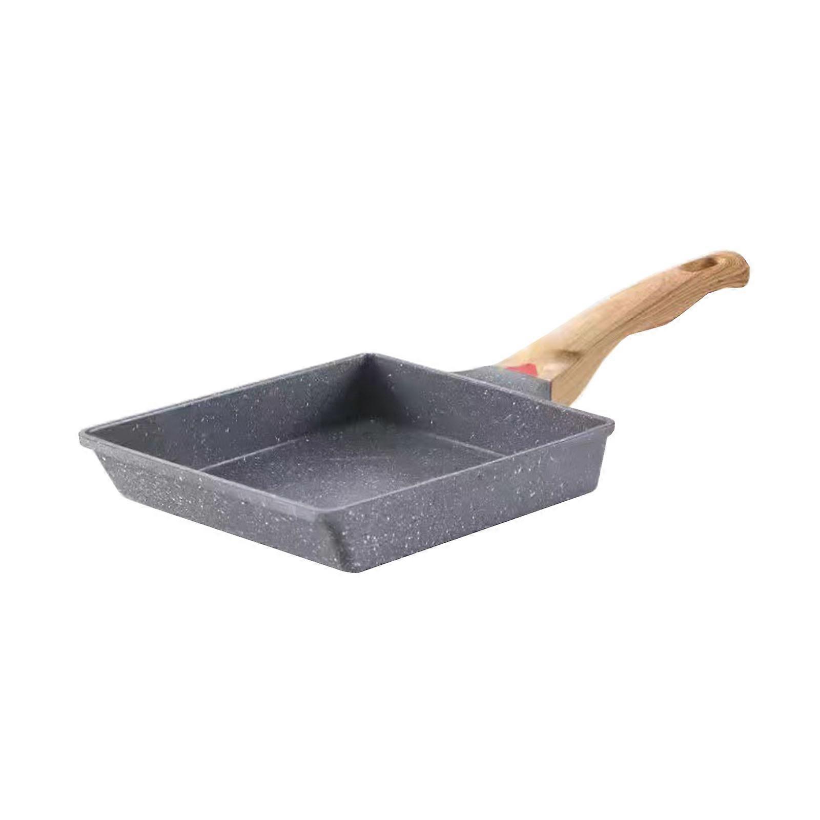 Non-Stick Frying Pan Maifanite Stone Square Pan No Fumes Bakelite Anti-Scalding Handle Suitable For Induction Cooker Black