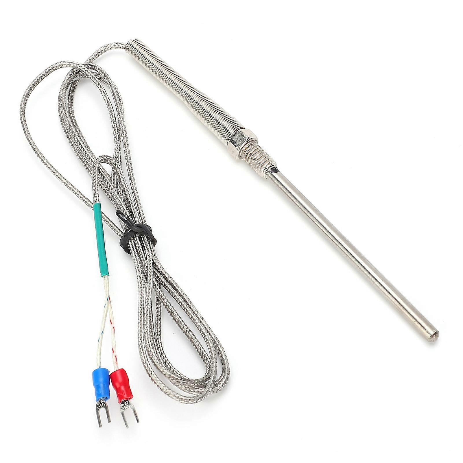 3.9in K-Type Probe Thermocouple Precise 0-800°C Temperature Test M8 Thread with 4.9ft Cable