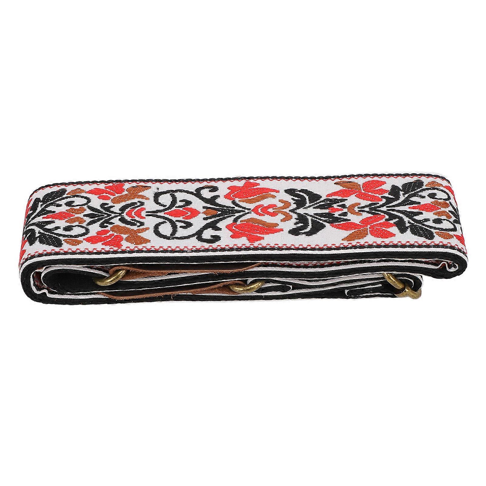 Thickened Widened White Guitar Strap 5cm Width Adjustable 80-135cm