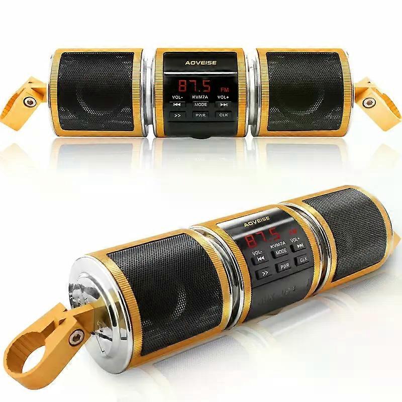 Wireless Motorcycle Stereo Speakers System - Waterproof, Handlebar Mount, MP3 Music Player, Audio Amplifier, Wireless, AUX-in, USB, Micro SD, FM Radio
