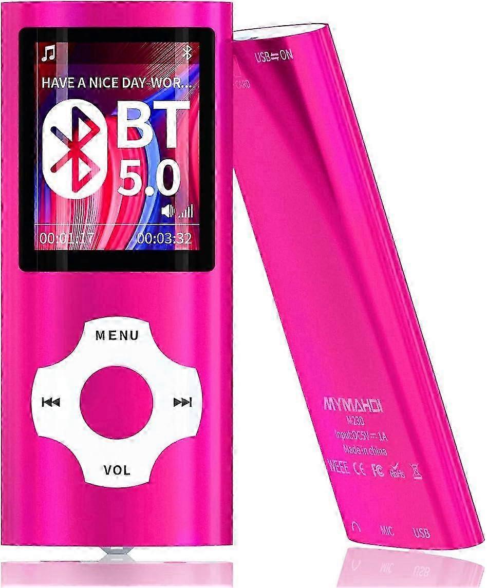 Ultra-thin MP4 Player with Bluetooth 5.0 1.8-inch LCD Portable Hi-Fi Supporting Video Recording FM Radio E-Book Photo and 512GB Capacity