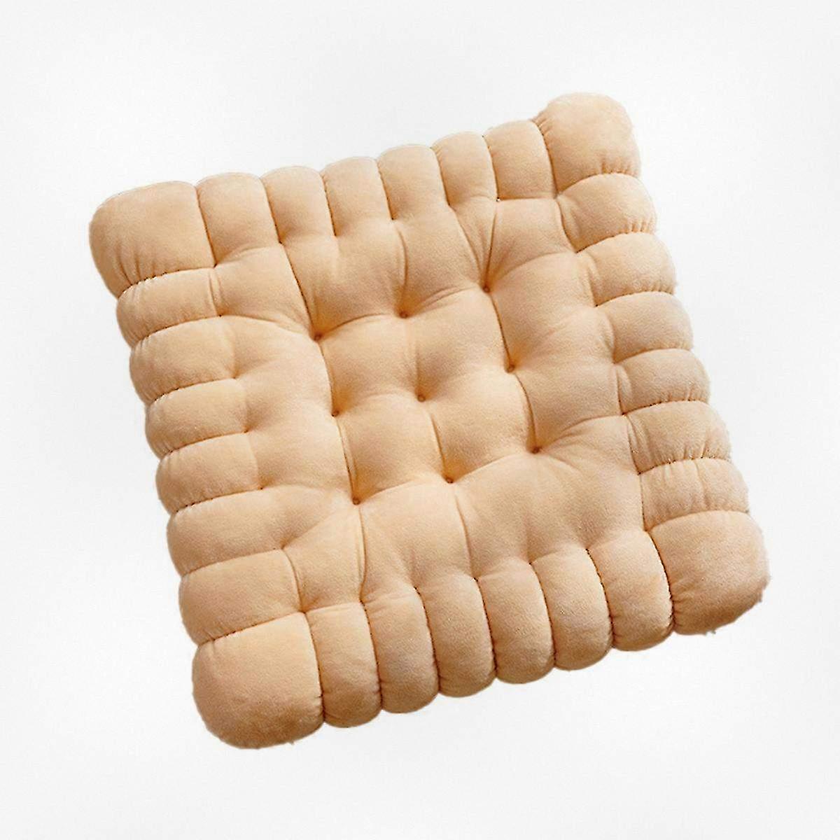 Plush Biscuit-Shaped Seat Cushion, Thickened Soft Chair Pad, Decorative Comfortable Pillow for Sofa Balcony Bedroom