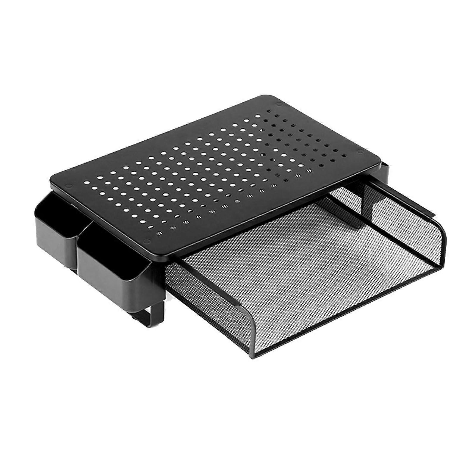 Screen Stand with Ventilation Drawer Pen Holder Metal Laptop with Stand Side Storage Desk Organizers for Laptop Printer