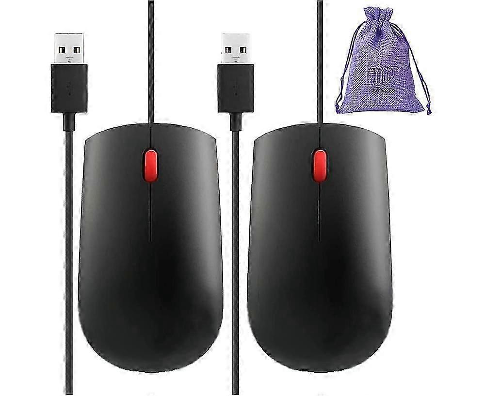 2 Pcs USB Computer Mouse Fits Laptops HP ASUS Lenovo