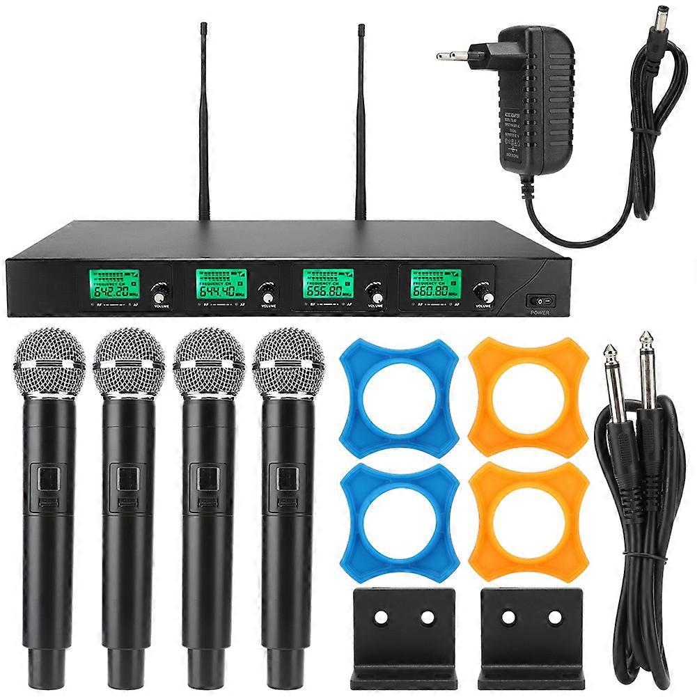 Wireless 4-Channel Handheld Microphone for Conferences - Clear Sound, Anti-Interference