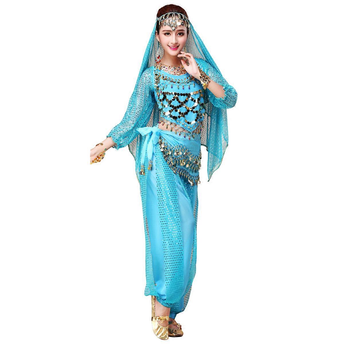 Erwachsene Performance Kostüm Bauchtanz Set Chili Langarm Highlight Hose Übungskostüm