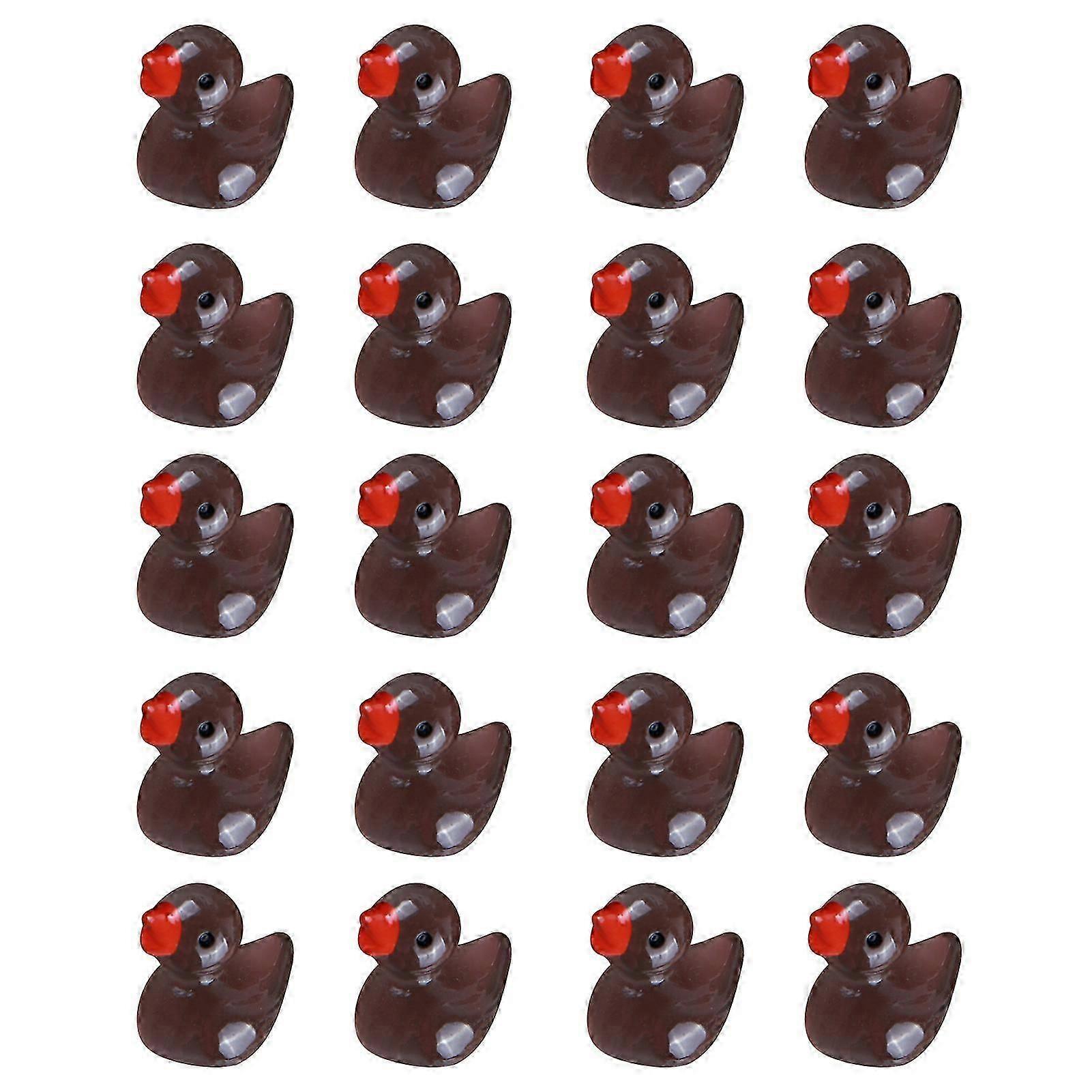 20Pcs Mini Duck Glow-in-the-dark Resin Duck Ornaments Adorable Duck Sculptures for Garden Home Party Decoration