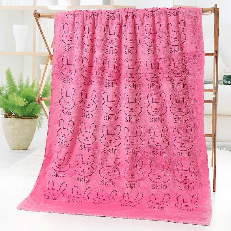 Microfiber Bath Towel Bibulous Cartoon Rabbit Head Printed Beach Towel Adult Towel Soft and Lint Free