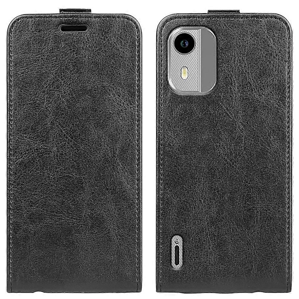 R64 Texture Funda de cuero con volteo vertical simple