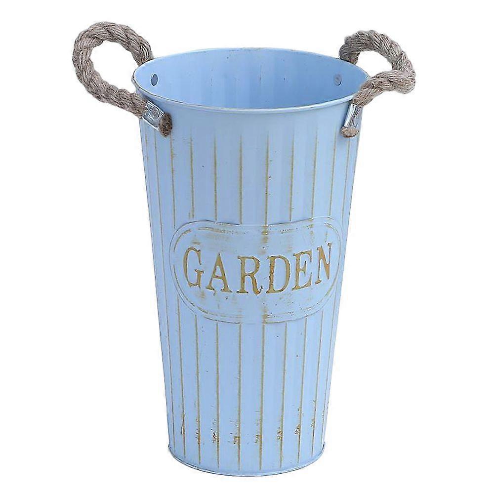 Haushalt Getrocknete Blume Eimer Eisen Hanf Seil Blumeneimer Desktop Blumeneimer Ornament (40cm)