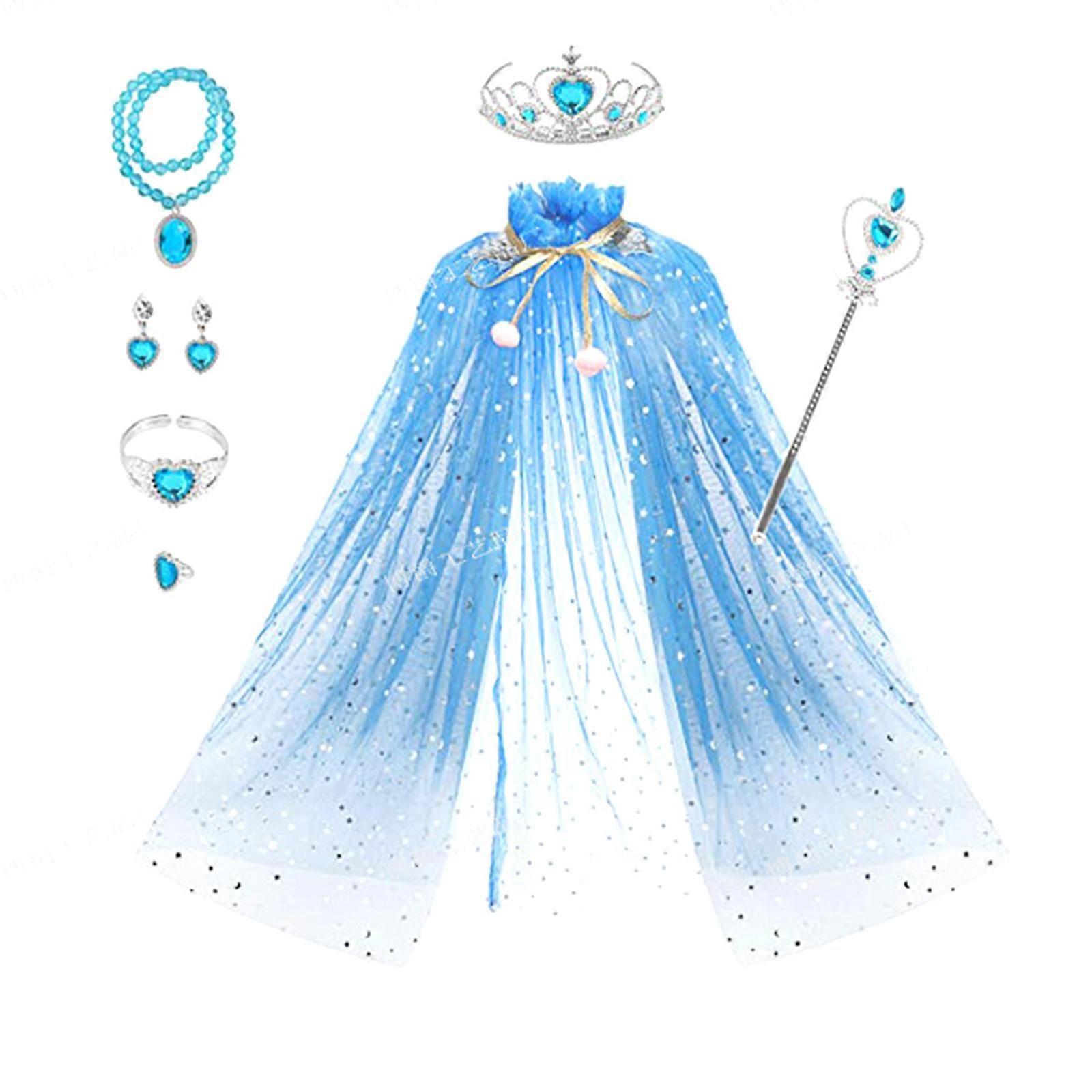 Princess Party Dress Up Fairy Princess Costume Princess Cape Cloak Jewelry Fairy  Costume Girl Birthday Costume Blue | Fruugo ZA