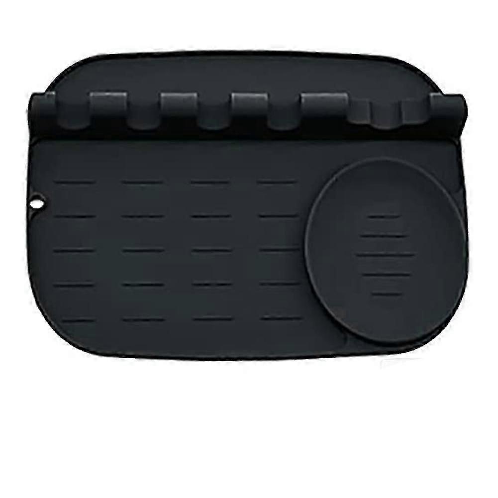 Silicone Spoon Rest For Multiple Utensils,Grill Spoon Holder1 Piece Black
