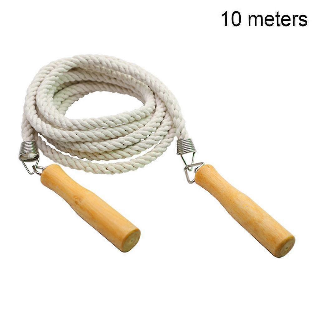 حبل سميك مطلي بالكهرباء مجموعة الربيع تخطي حبل مقابض خشبية مضادة للانزلاق