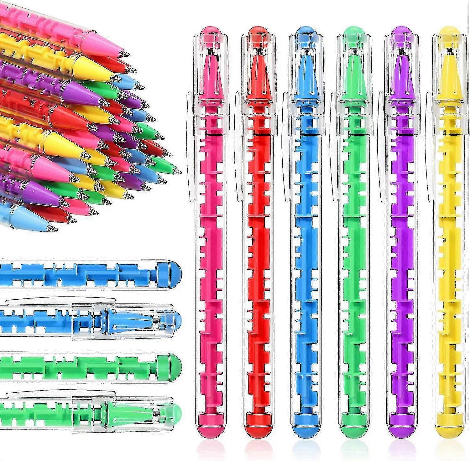 36pcs Maze Puzzle Ballpoint Pens Blue Ink