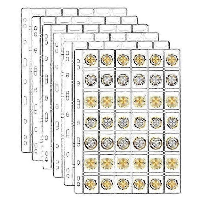 6Sheets Coin for Collectors,42-Pockets Per Sheet/252 Pockets in Total