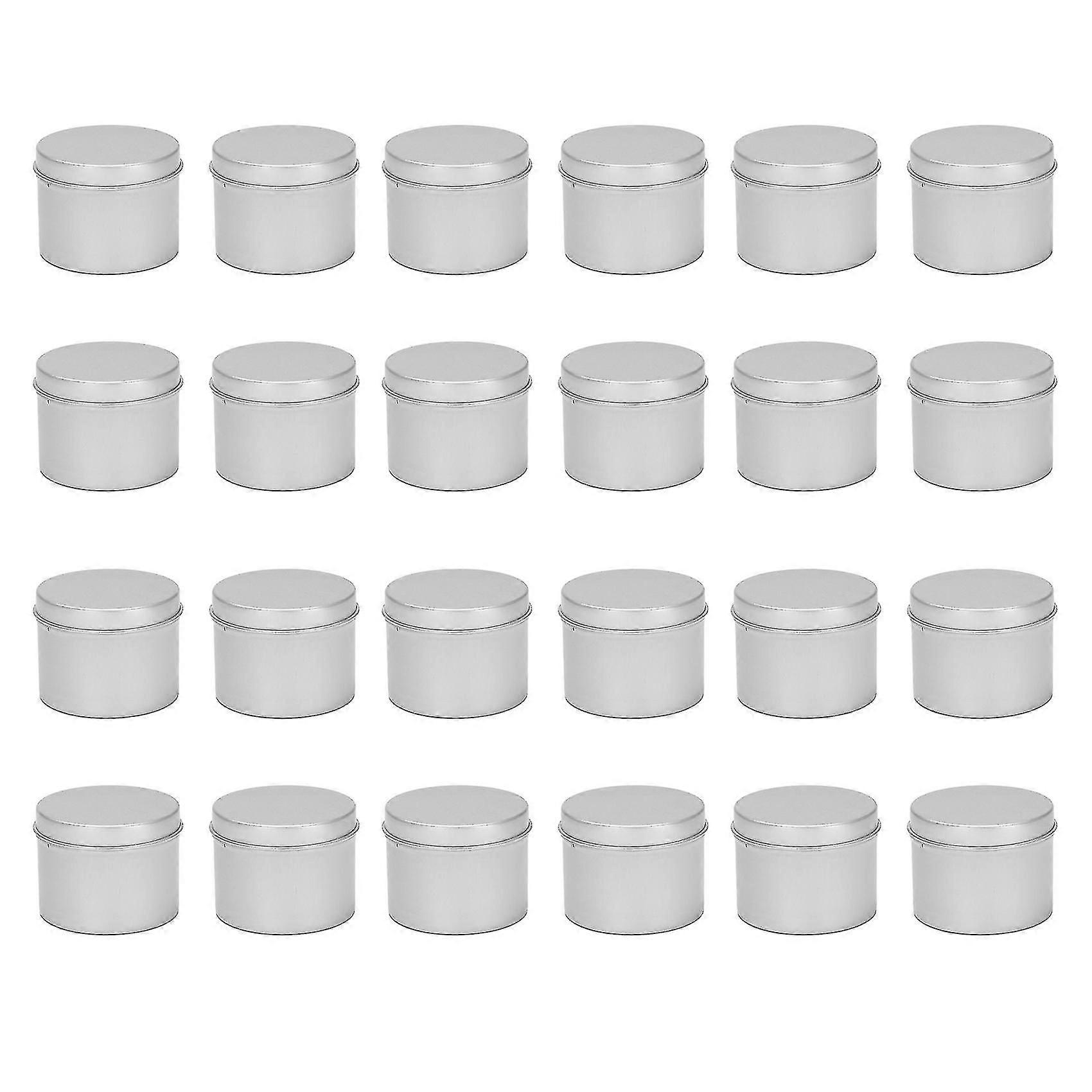 24 Pack Round Metal Tins Box Tin Jar Stora Empty Pot Plain Cans Cream Cosme