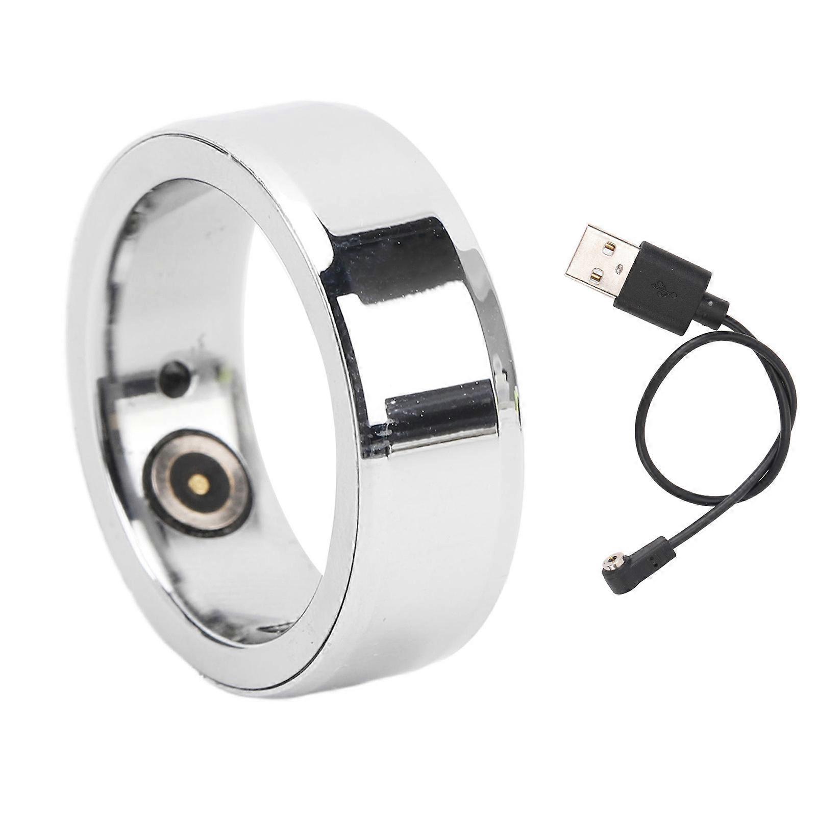 Smart Health Ring Bluetooth Pressure Sleep Monitoring Body Temperature Detection Health Fitness Tracker IPX8 Waterproof Rechargeable Size 22