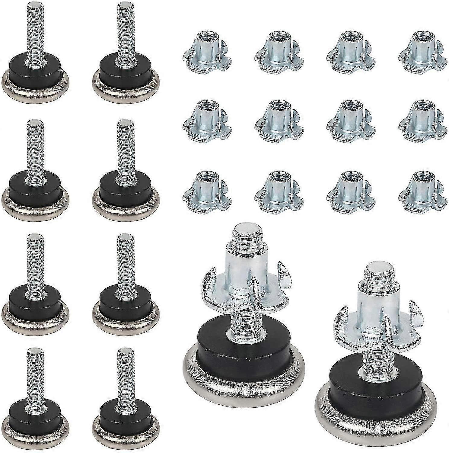 12pcs M8 Tornillos Muebles ajustables Conjunto Tornillo Tuerca Tuerca Hardware