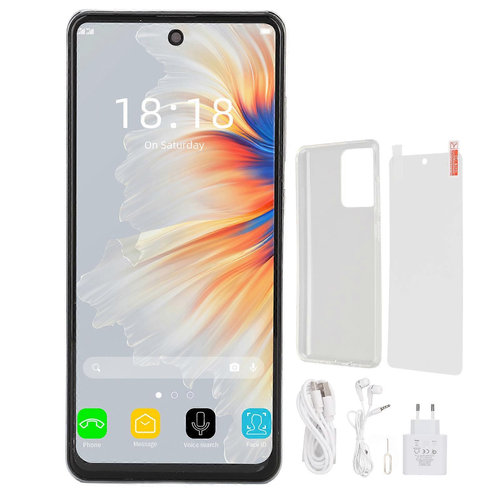 MIX4 Unlocked Smartphone for Android 12 6.82in HD Front 21MP Rear 32MP 8GB RAM 64GB ROM Mobile Phone White