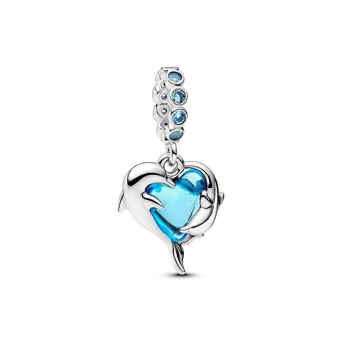 Delphin Anhänger Charm Murano Glas Blau 793924C01