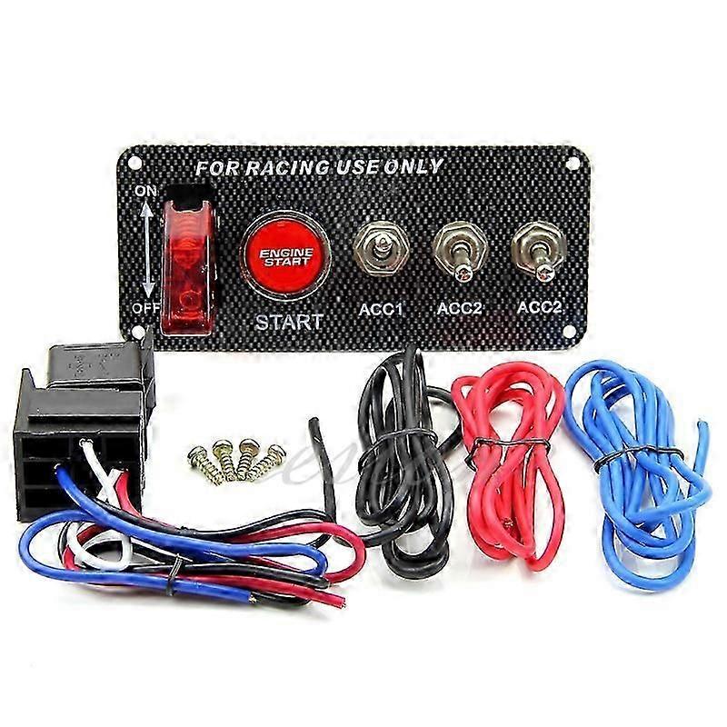Racing Car 12V Ignition Switch Panel Engine Start Push Button LED Toggle