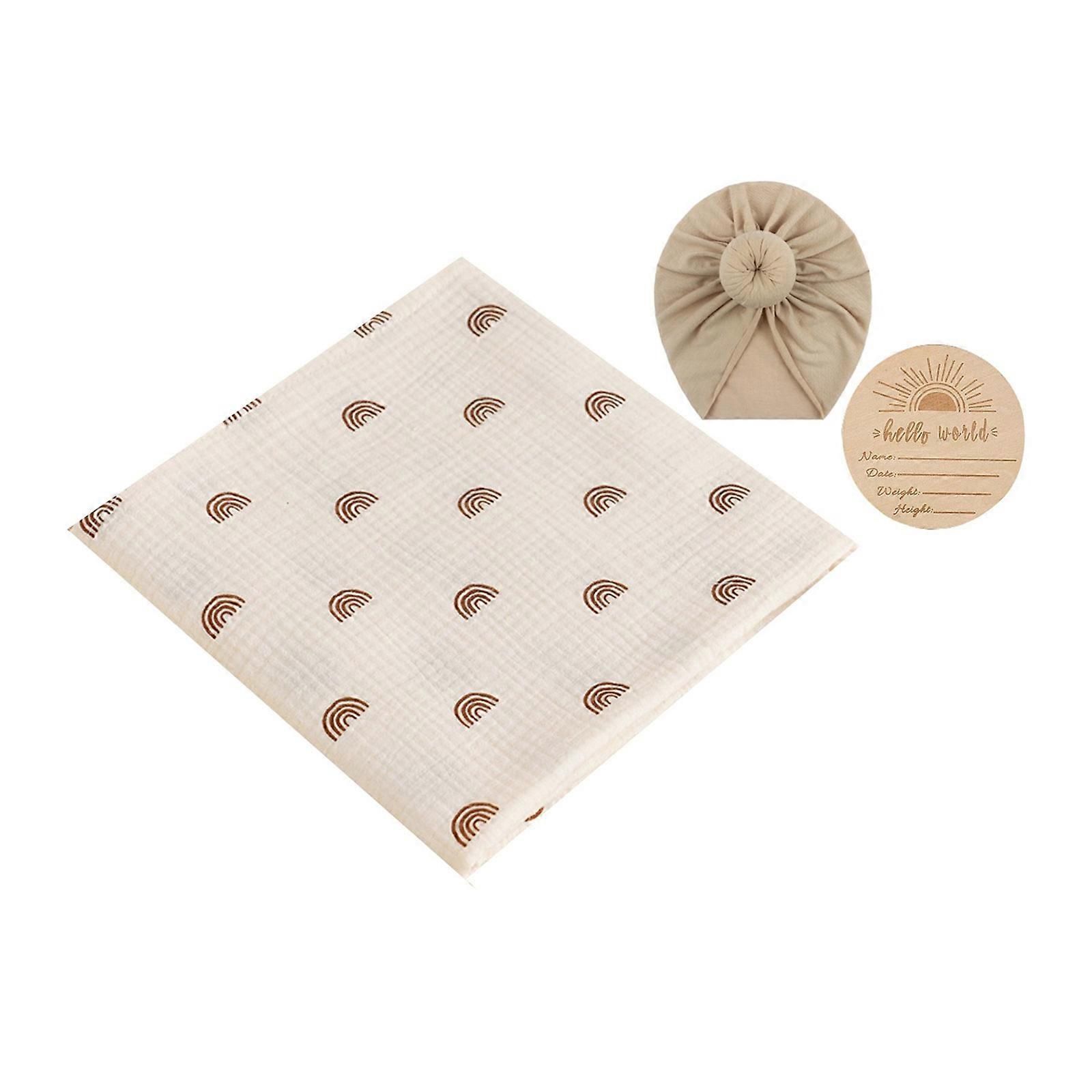 Cobertor de Bebê com Chapéu Macio & MilestoneCards Toalha de Banho de Bebê Macia com Touca de Bebê MilestoneCards para Meninos e Meninas