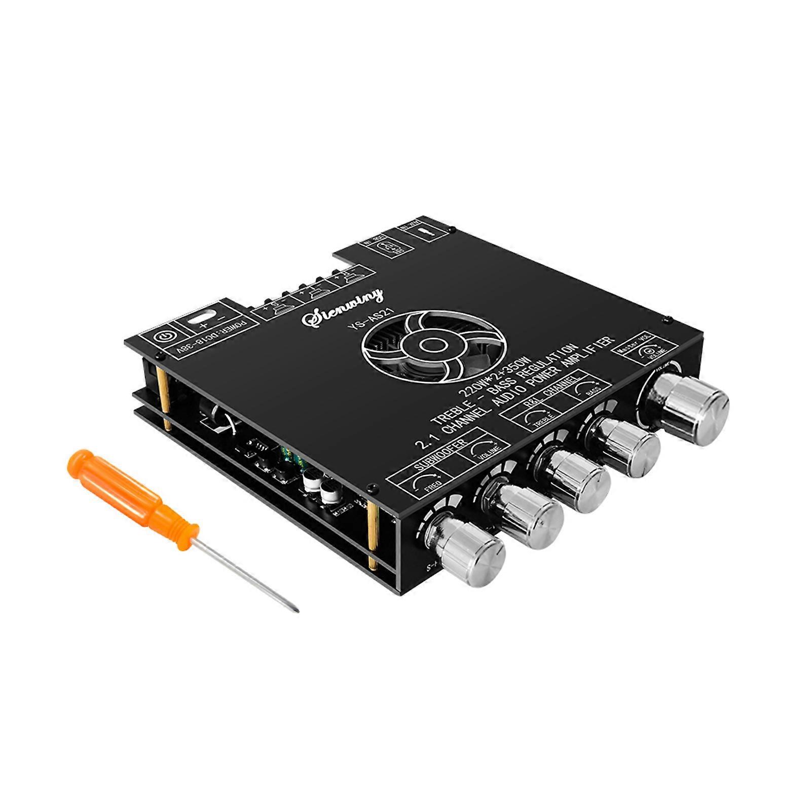 DC18-38V YS-AS21 2.1 Channel 220WX2+350W TPA3255 Bluetooth-compatible Digital Power Amplifier Module High Subwoofer