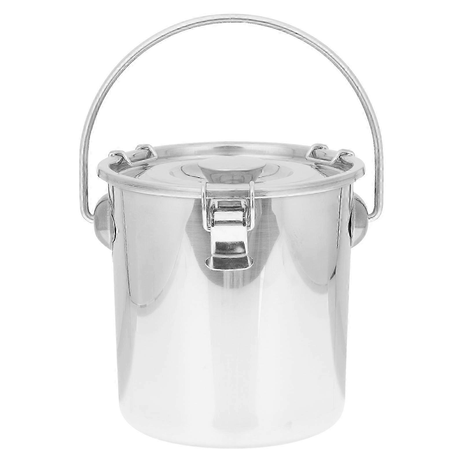Secchio Estintore Ermetico In Acciaio Inox - Barile Portatile 18x16cm - Argento