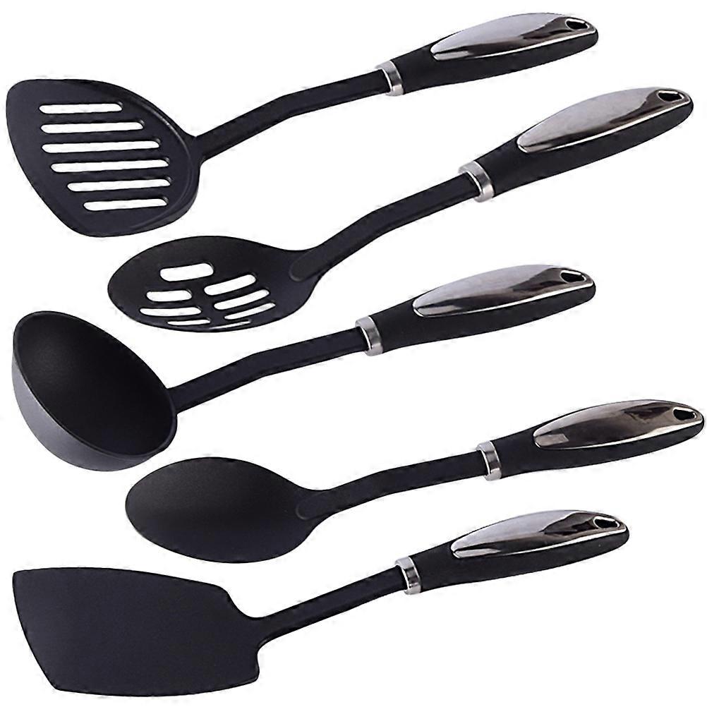 Nylon Kitchenware Set Non Stick Cooking Tools Ladle Soup Spoon Easy Cleaning Black