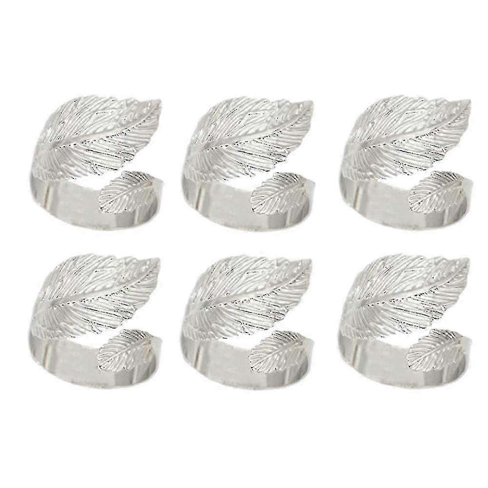 Set di 6 portatovaglioli in metallo adatti per feste in argento