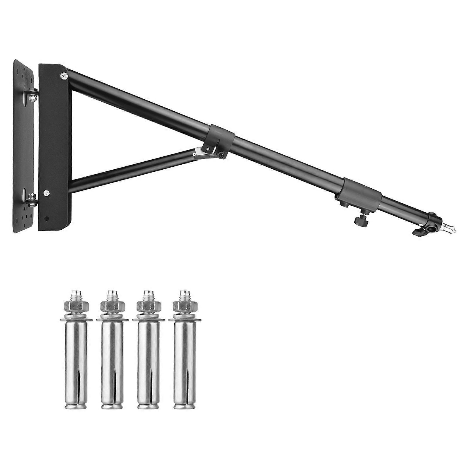 Wall Mount Triangle Boom Arm Light Stand for Photography Strobe Monolight Softbox Reflector Ring Light Aluminum Alloy 5kg Load 180° Rotatable 130cm
