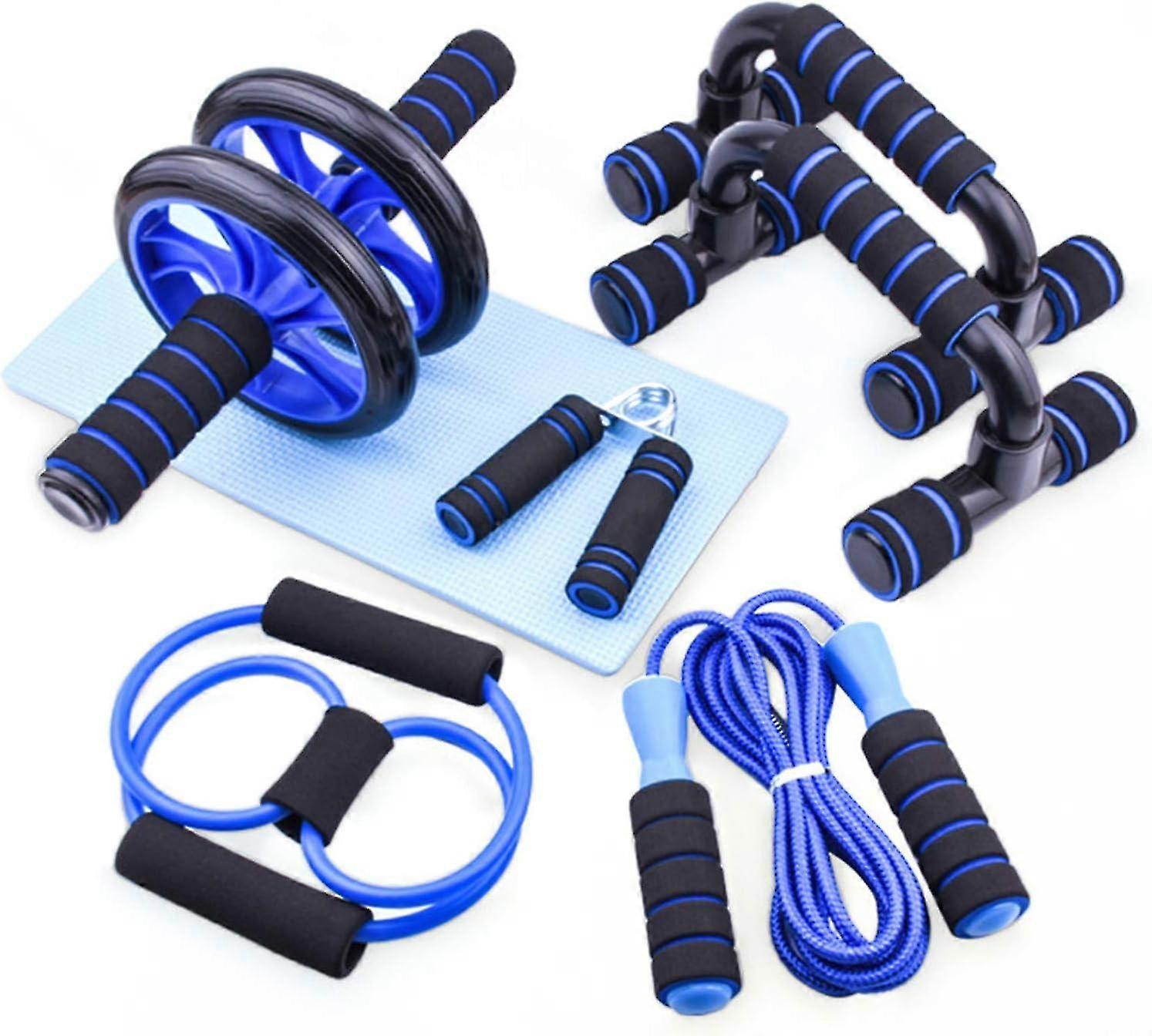 フィットネスエクササイズキット - 腹筋ホイール、ポンプハンドル、縄跳びなど
