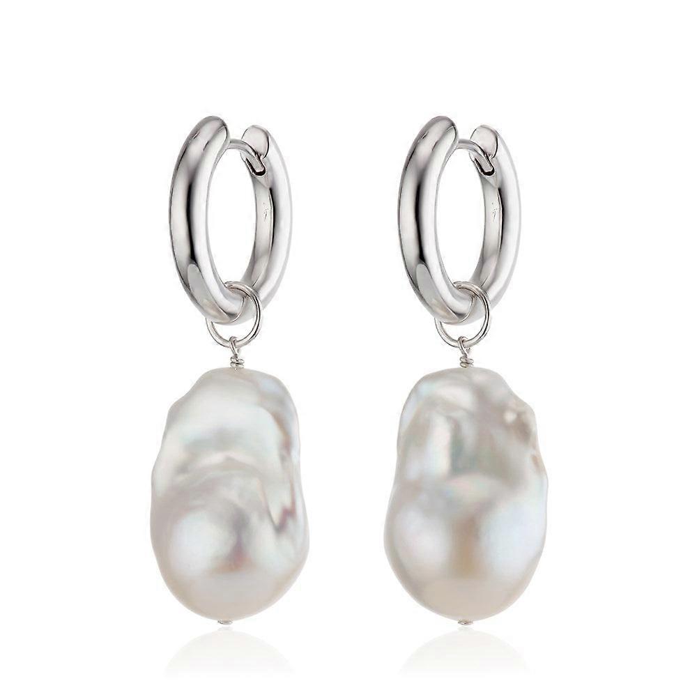 Hannah Martin Statement Pearl Hoop Earrings