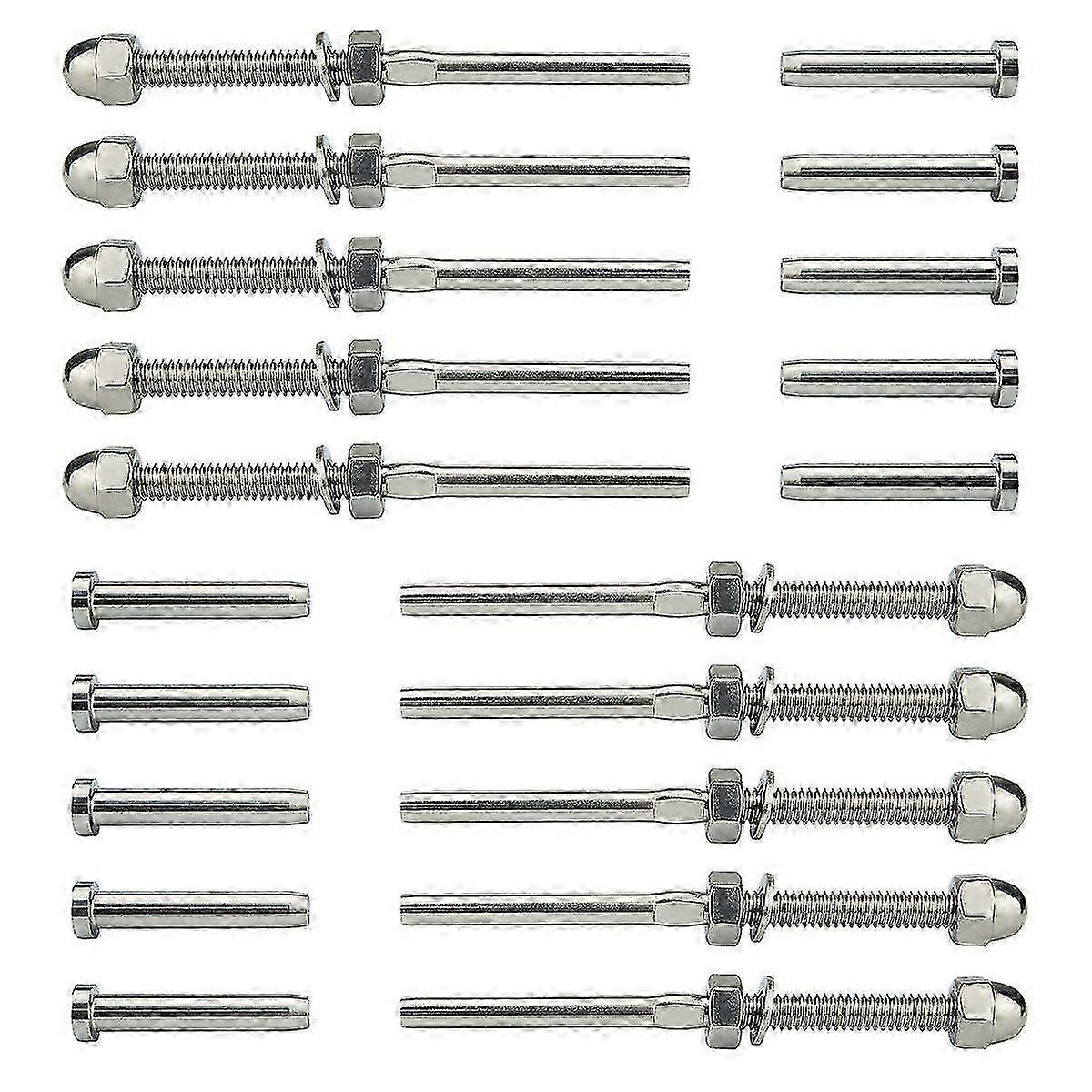 T316 طقم تركيب نهاية حديدي الكابلات من الفولاذ المقاوم للصدأ من الدرجة البحرية ، كرة دواسة ملولبة ، 0.32 سم