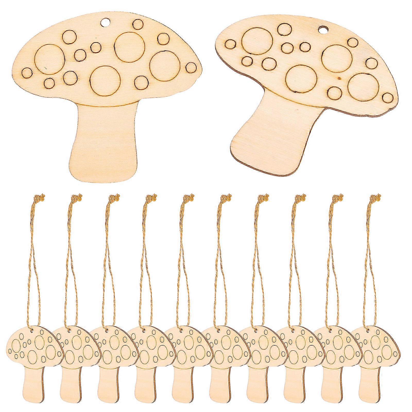 Craft Supply Wooden Mushroom Cutouts for Projects