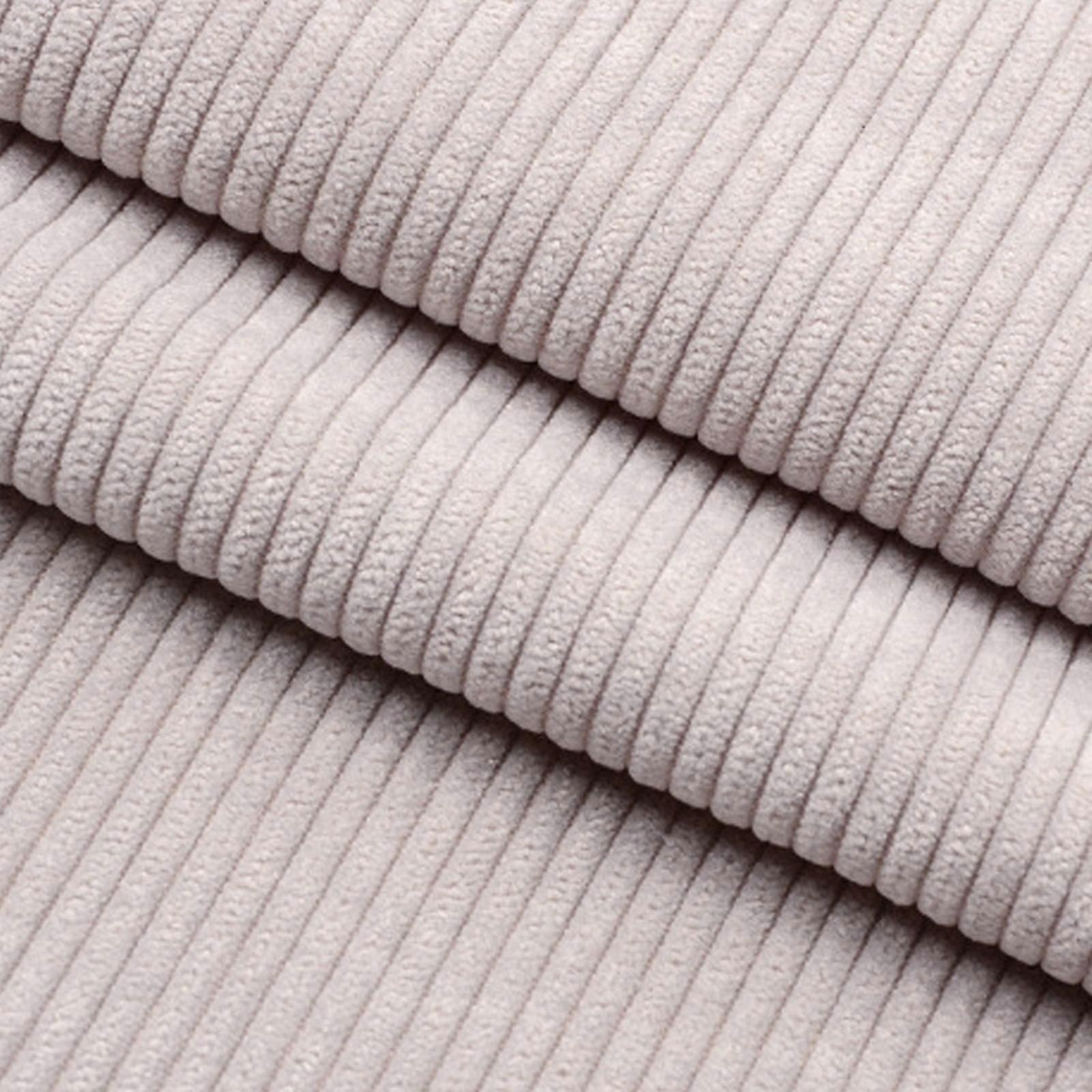 Durability Corduroy Fabric Solid Color Stripe Handmade Making Fabric Clothing for Furniture and Projects Light gray