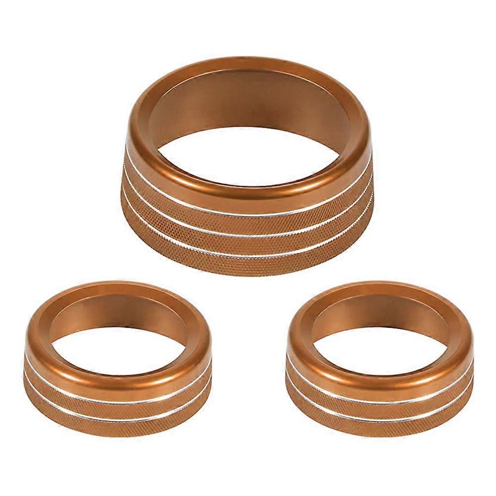 Car Accessories Knob Rings Air Conditioner Control Knob Car Air Conditioning Button Cover Orange 4.39X4.39cm Protective 3Pcs