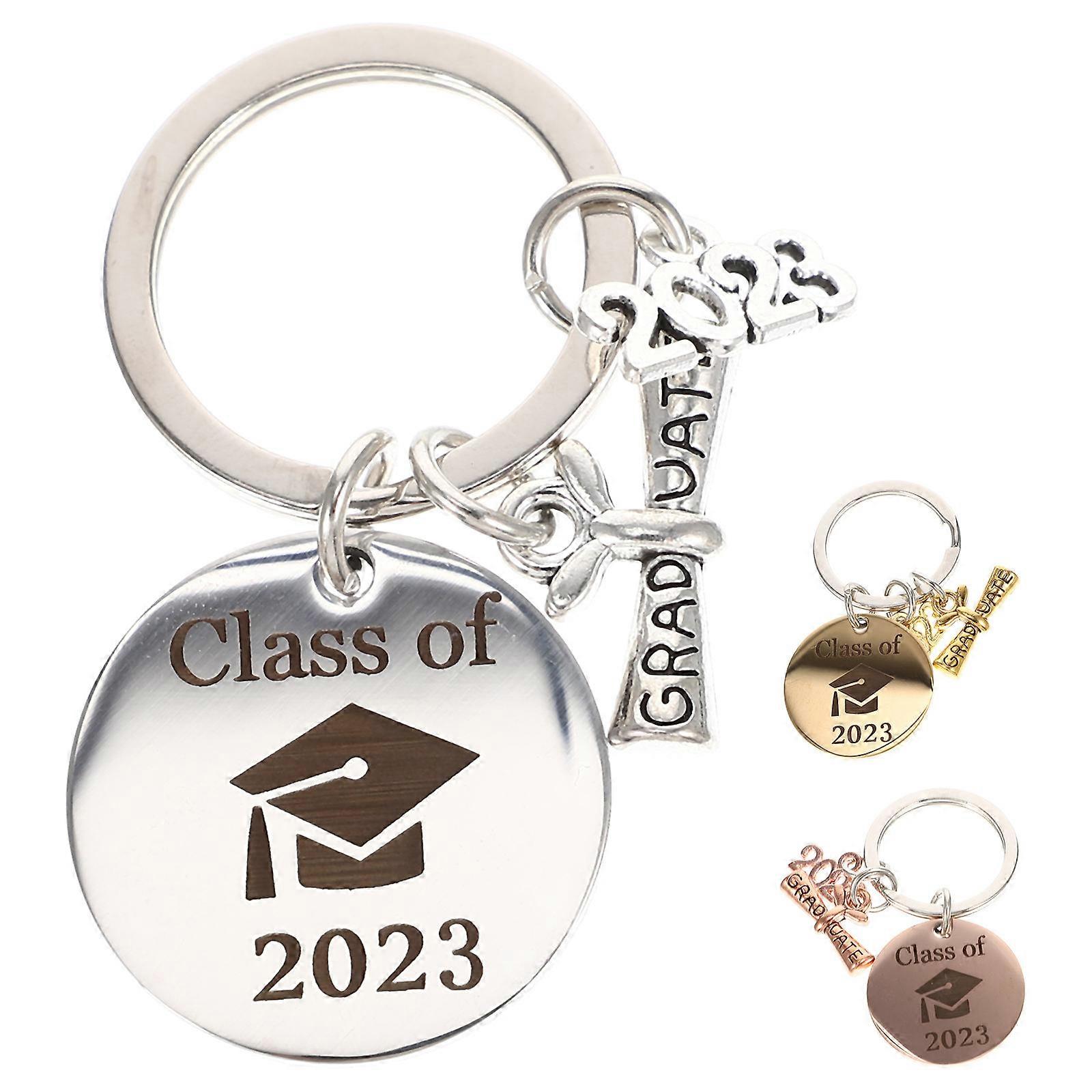Metal Keychain Graduation Season Keyring Pendant Chic Style 3Pcs