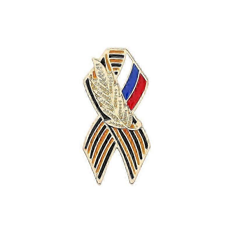 Bandschild Abzeichen mit russischer Flagge St. Georg Siegestag Anstecknadel Brosche