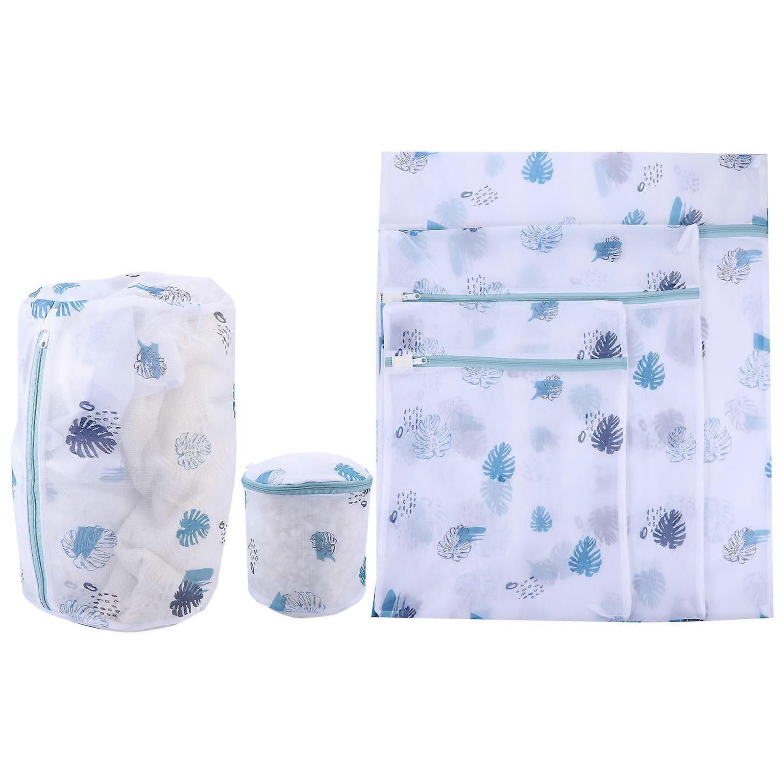 Laundry Bag Clothes Wash Bag for Washing Machine 5Pcs Leaf Pattern
