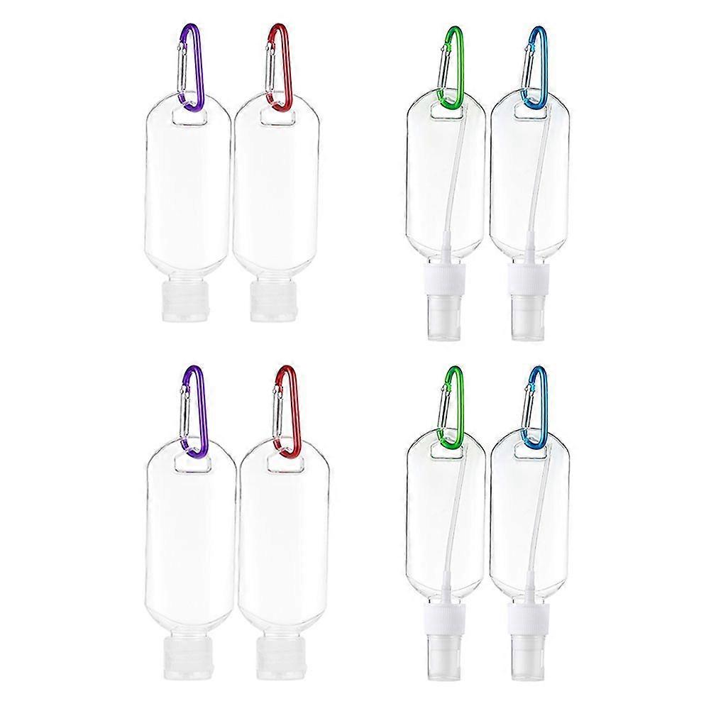 8pcs Travel Bottles Hand Sanitizer Bottles Keychain Containers with Buckles