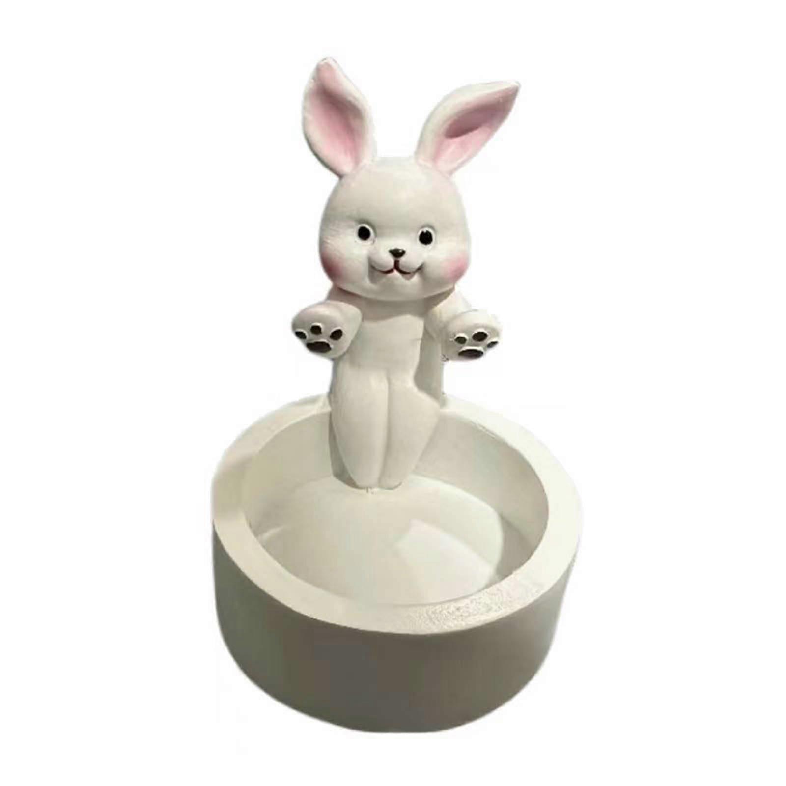 Candle holder in cartoon rabbit design, resin, beautiful candlestick, desk ornaments, home decoration, Valentine's Day rabbit 1