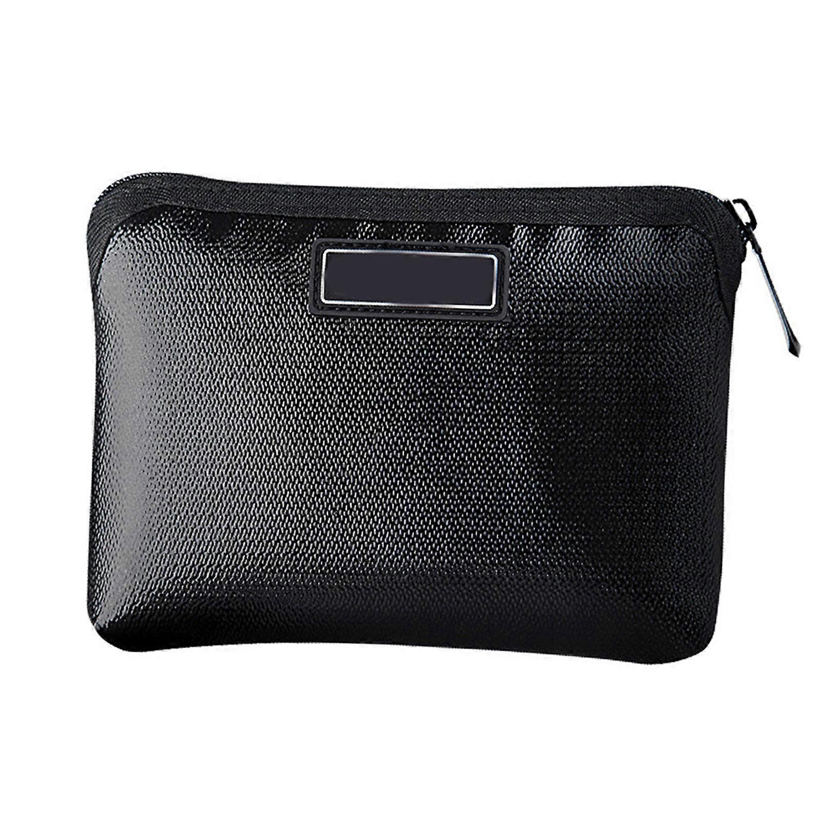 Small Fire Proof Bag Multipurpose File Pocket Battery Explosion Proof Portable Storage Bag Black 17x12cm Waterproof 1Set