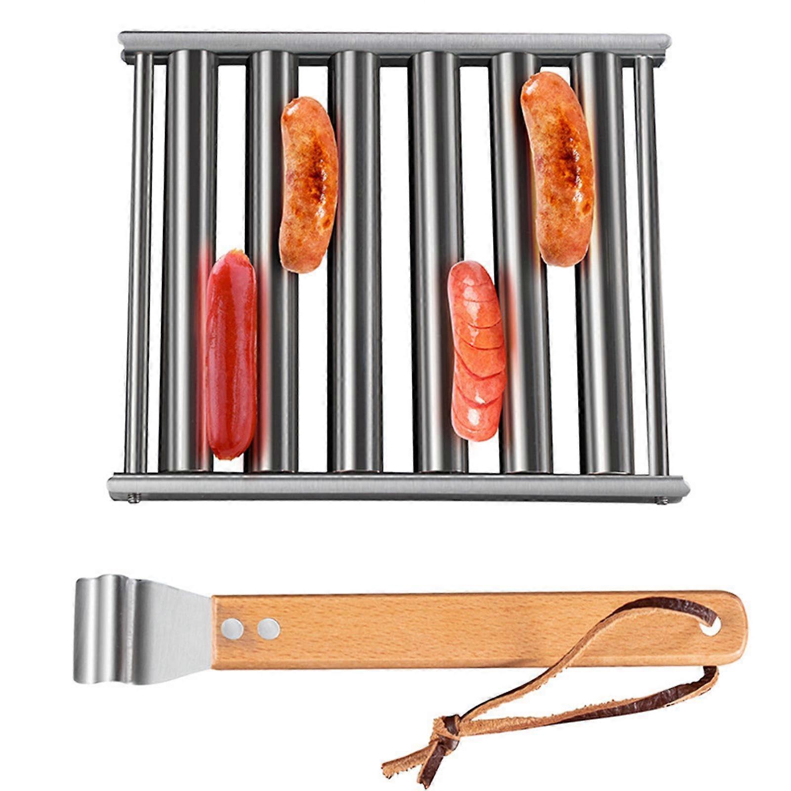 Hot Dog Grill Roller - Stainless Steel BBQ Roller Cooker Machine, Portable Electric Hot Dog Maker for Camping and Tailgating