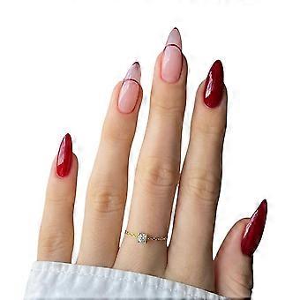 Mandelförmige, tragbare Nagelstücke, Red Line Maniküre-Nagelstücke