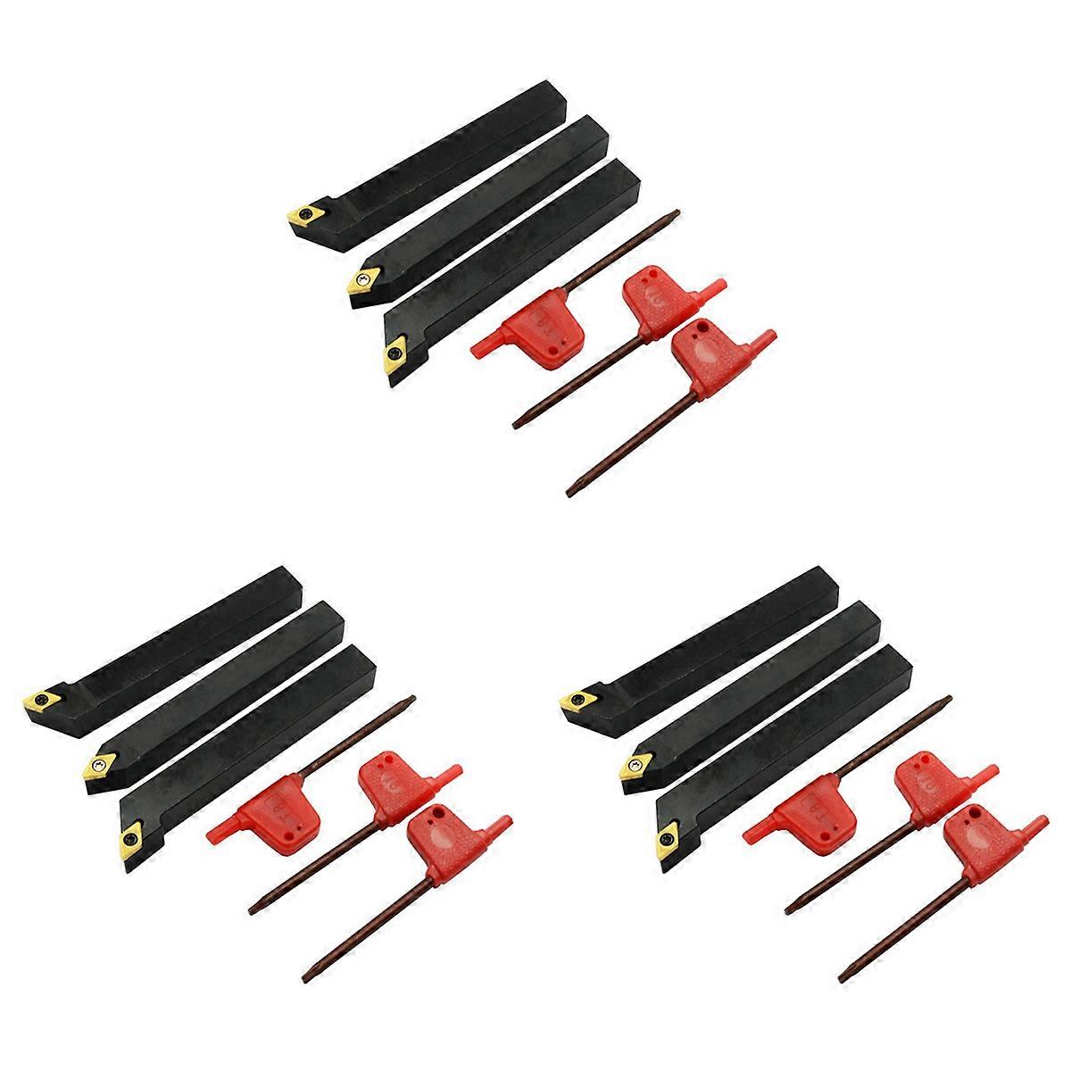 3Pcs 1/2 inch CNC Lathe Carbide Turning Tools Indexable Holder Set