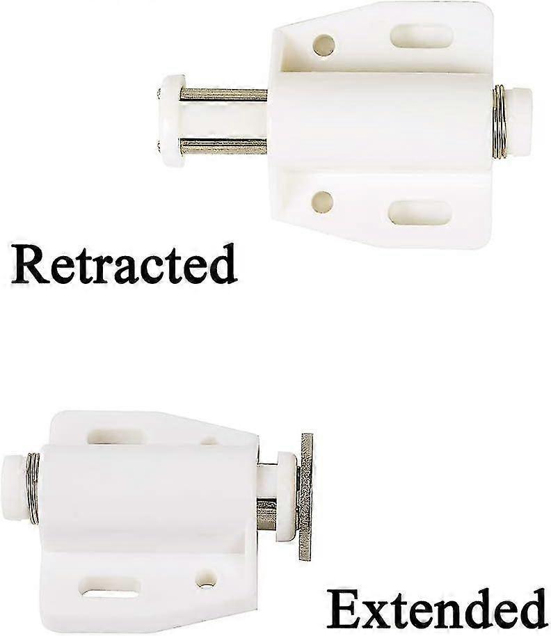Magnetic Touch Latch - Push to Open, White, 4 Pack