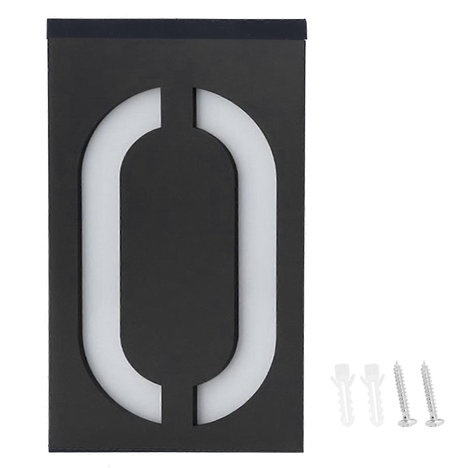 Risegun LED Number Light Outdoor Solar Power LED Number Sign Light for House Hotel Store Door Address Plate Number 0